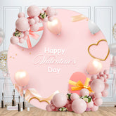 Aperturee - Circle Love Gift Pink Valentines Day Backdrop